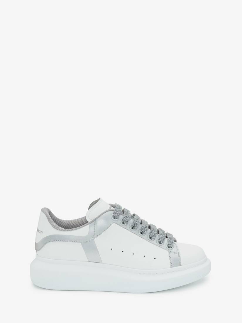 Zapatillas Alexander McQueen Oversized Mujer - Blancos/Plateados - Mexico 521-XNVPBW